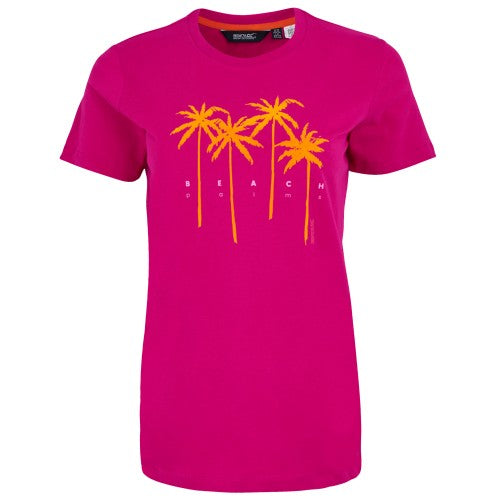 Front - Regatta Womens/Ladies Filandra VX Palm Tree T-Shirt