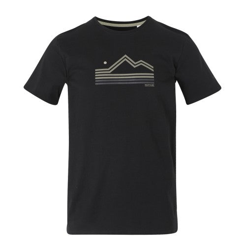 Front - Regatta Mens Breezed V Abstract Mountain T-Shirt