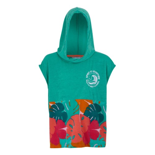 Front - Regatta Childrens/Kids II Tropical Leaves Hooded Towel