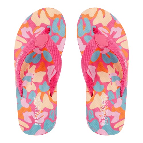 Front - Regatta Womens/Ladies Catarina Summer Floral Flip Flops