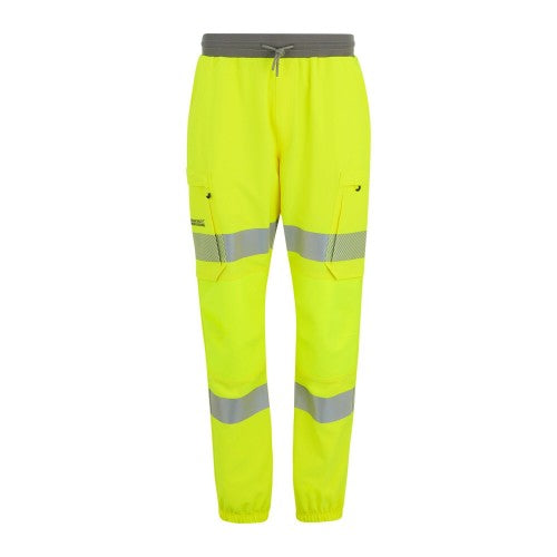 Front - Regatta Mens Prolite Stretch Hi-Vis Trousers