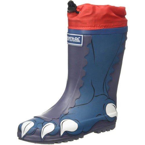 Front - Dare 2B Childrens/Kids Mudplay Dinosaur Wellingtons