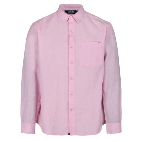 Front - Regatta Mens Bard Coolweave Long-Sleeved Shirt