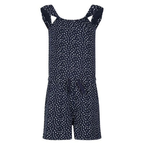 Front - Regatta Girls Dorsey Dotted Ruffle Playsuit