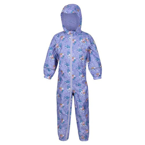 Front - Regatta Childrens/Kids Peppa Pig Bloom Waterproof Puddle Suit