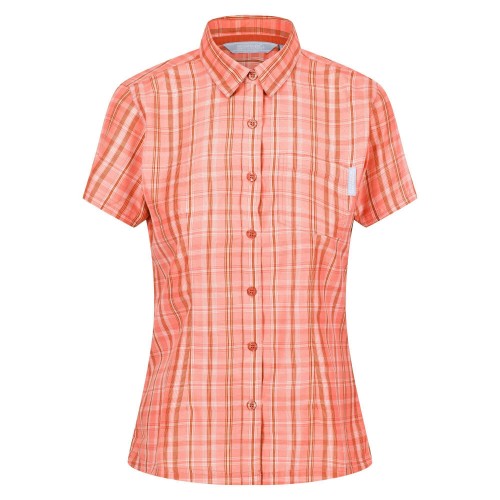 Front - Regatta Womens/Ladies Mindano VI Checked Short-Sleeved Shirt