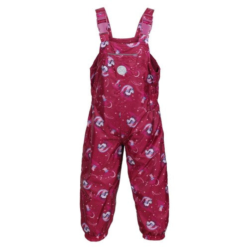 Front - Regatta Childrens/Kids Wonder Peppa Pig Unicorn Waterproof Dungarees