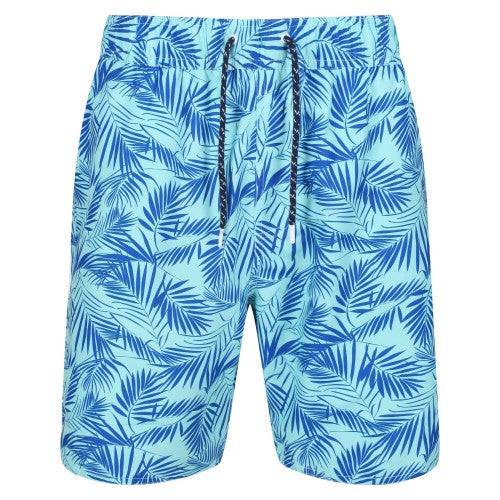 Front - Regatta Mens Hamza Palm Print Swim Shorts