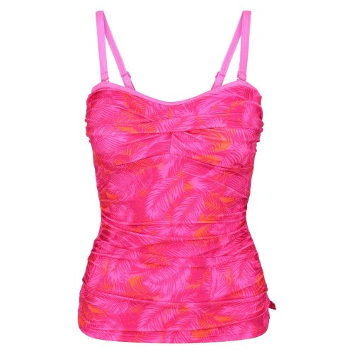 Front - Regatta Womens/Ladies Aceana II Palm Leaf Tankini Top