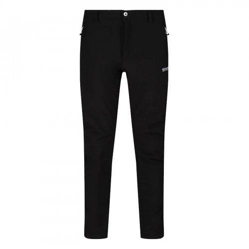 Front - Regatta Great Outdoors Mens Adventure Tech Geo II Wind Resistant Long Leg Softshell Trousers