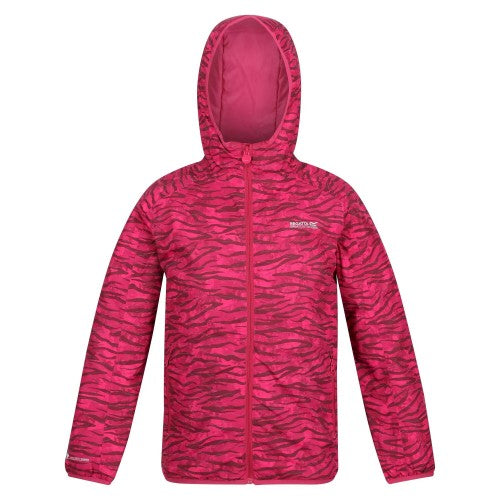 Front - Regatta Childrens/Kids Volcanics VI Zebra Print Waterproof Jacket