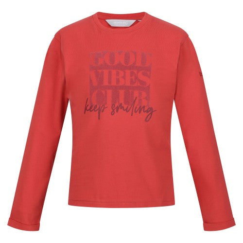 Front - Regatta Childrens/Kids Wenbie III Good Vibes Club Long-Sleeved T-Shirt