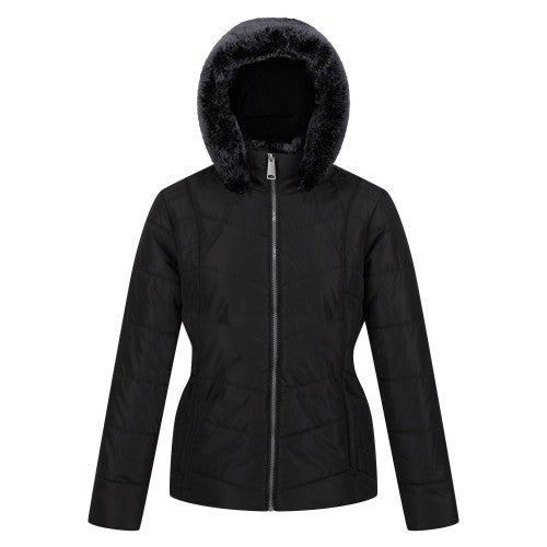 Front - Regatta Womens/Ladies Wildrose Baffled Padded Hooded Jacket