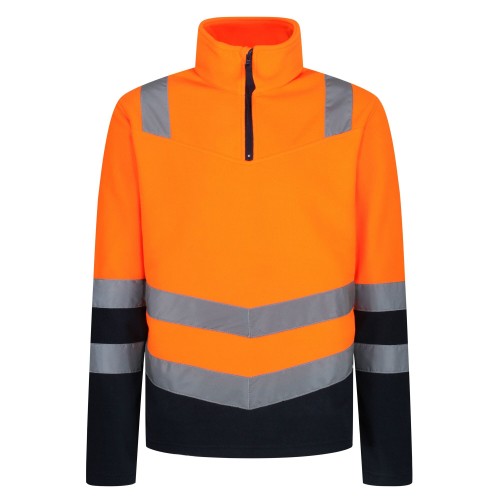 Front - Regatta Mens Pro 220 Hi-Vis Fleece Top