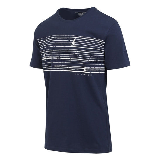 Navy - Front - Regatta Mens Cline VIII Back Print T-Shirt