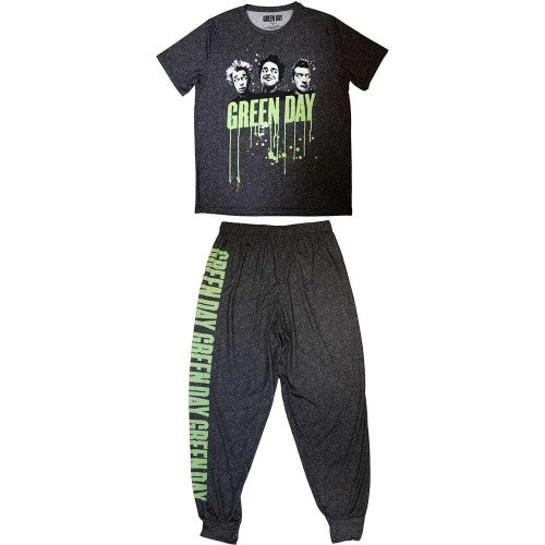 Front - Green Day Unisex Adult Drips Long Pyjama Set