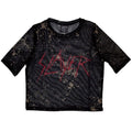 Front - Slayer Womens/Ladies Scratchy Logo Mesh Crop Top