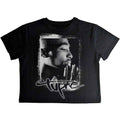 Front - Tupac Shakur Womens/Ladies Spray Photo Crop Top