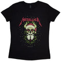 Front - Metallica Womens/Ladies Santa Horns T-Shirt