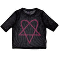 Front - Him Womens/Ladies Heartagram Mesh Crop Top