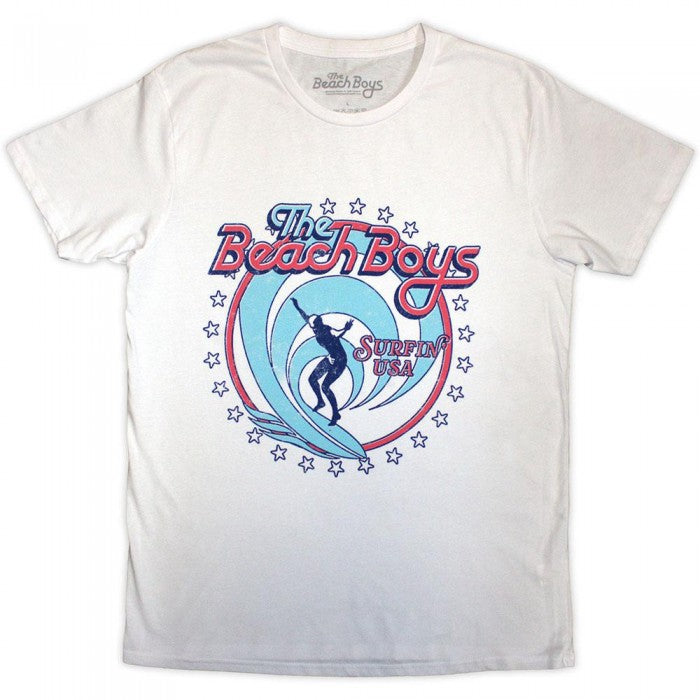 Front - The Beach Boys Unisex Adult Surfin USA Circle T-Shirt