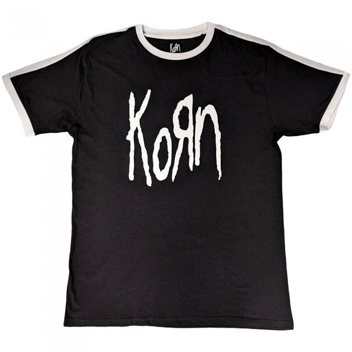 Front - Korn Unisex Adult Ringer Logo T-Shirt