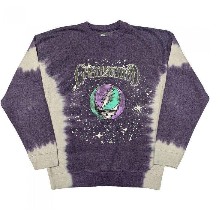 Front - Grateful Dead Unisex Adult Cosmic Stealie Dip Dye Sweatshirt