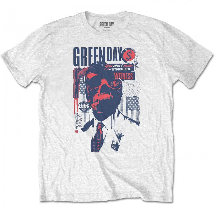 Front - Green Day Unisex Adult Patriot Witness T-Shirt