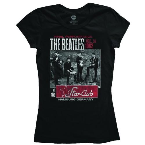 Black - Front - The Beatles Womens-Ladies Star Club Hamburg T-Shirt