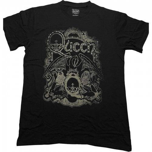 Front - Queen Unisex Adult Ornate Crest Embellished T-Shirt