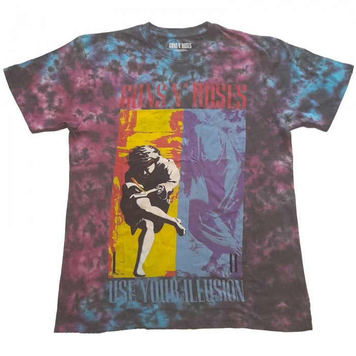 Front - Guns N Roses Unisex Adult Use Your Illusion Dip Dye T-Shirt