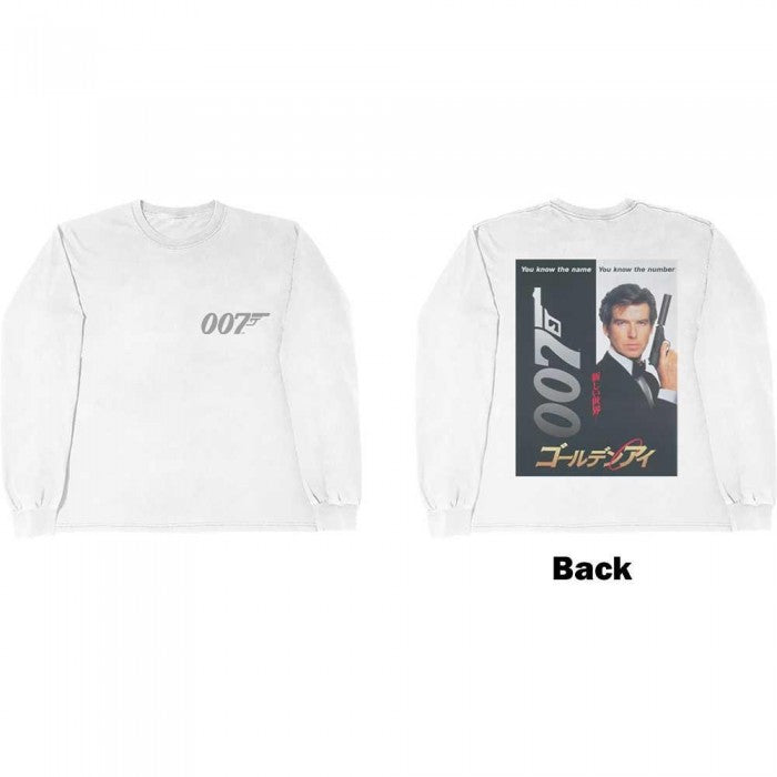 Front - James Bond Unisex Adult GoldenEye Japanese Poster Cotton Long-Sleeved T-Shirt