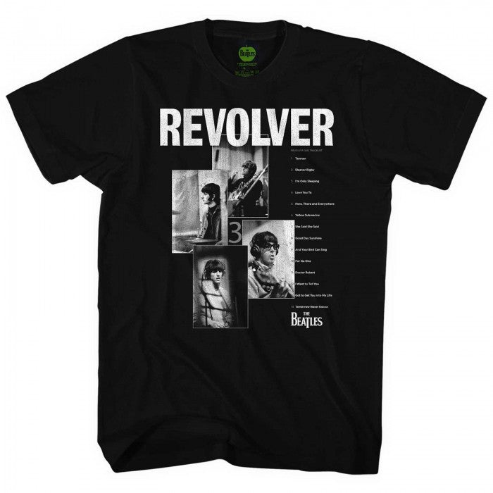 Front - The Beatles Unisex Adult Revolver Track List Cotton T-Shirt