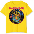 Front - Iron Maiden Unisex Adult World Piece Tour Circle Cotton T-Shirt