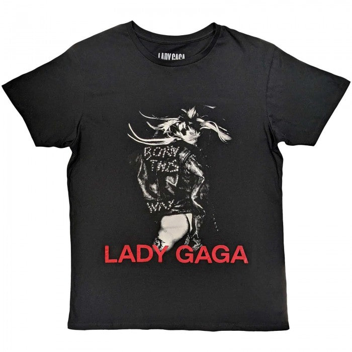 Front - Lady Gaga Unisex Adult Leather Jacket T-Shirt