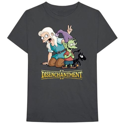 Charcoal Grey - Front - Disenchantment Unisex Adult Group Group Shot Cotton T-Shirt