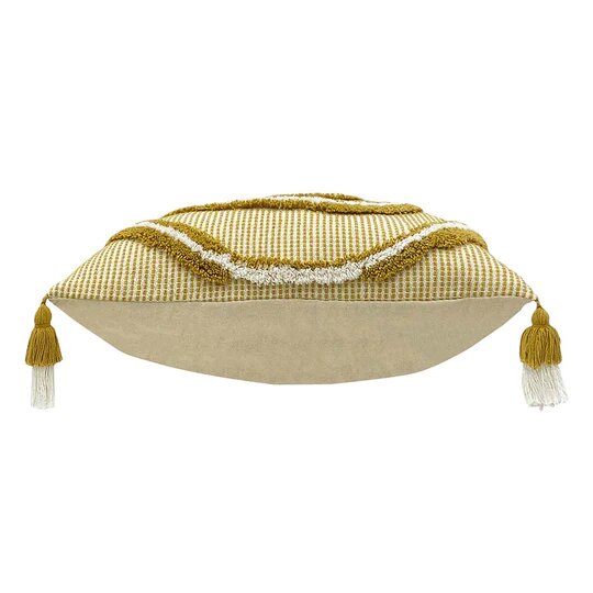 Ochre Yellow - Side - Furn Rainbow Tufted Tassel Cushion Cover