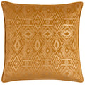 Mustard - Front - Paoletti Tayanna Velvet Metallic Cushion Cover