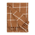 Front - Yard Beni Checked Fringed Throw