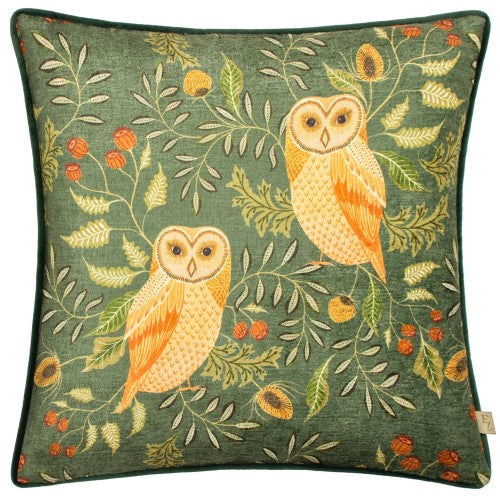 Front - Evans Lichfield Hawthorn Chenille Owl Cushion Cover