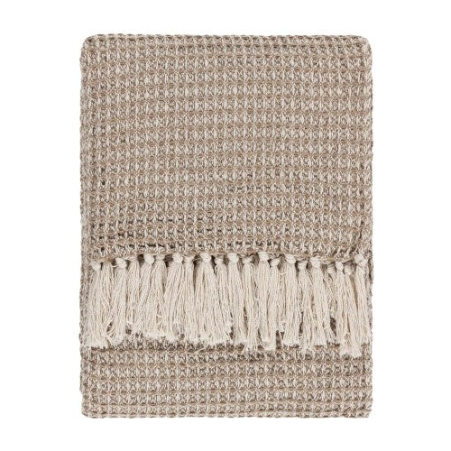 Front - Yard Lorne Waffle Fringed Throw