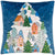 Front - Furn Snowy Village Tree Bouclé Cushion Cover