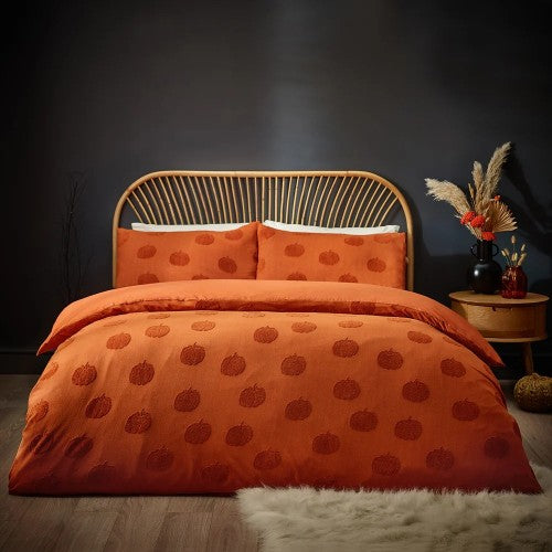 Front - Furn Tufted Cotton Pumpkin Duvet Cover Set