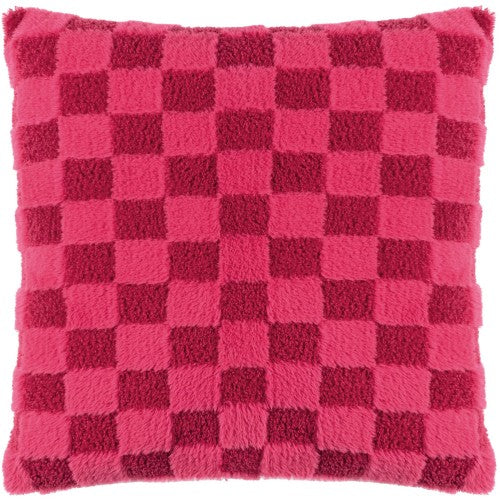 Front - Heya Home Check It Fleece Bouclé Cushion Cover