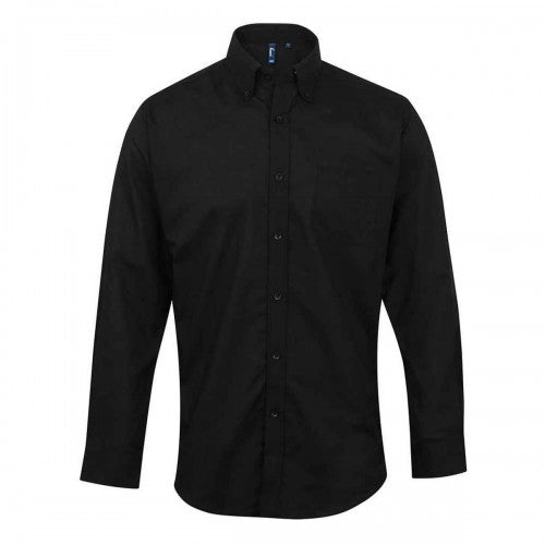 Front - Premier Mens Signature Oxford Long-Sleeved Formal Shirt