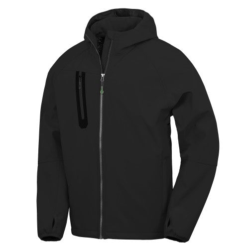 Front - Result Genuine Recycled Mens 3 Layer Hooded Soft Shell Jacket
