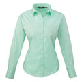 Front - Premier Womens/Ladies Poplin Long-Sleeved Blouse