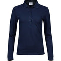 Front - Tee Jays Womens/Ladies Stretch Long-Sleeved Polo Shirt