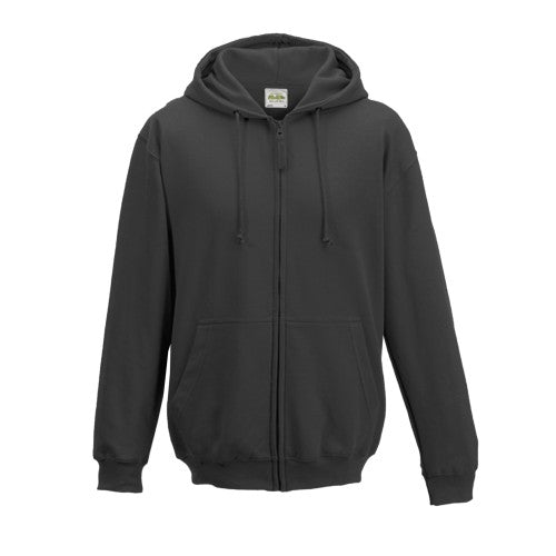 Front - Awdis Plain Mens Hooded Full Zip Hoodie / Zoodie