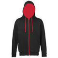 Front - Awdis Mens Varsity Hooded Sweatshirt / Hoodie / Zoodie